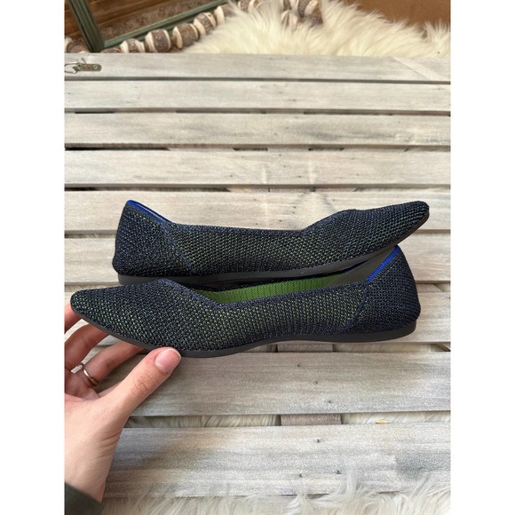 Rothy’s Limited Edition Retired Black Friday Metallic Lattice Pointed Flats Shoe - Picture 3 of 9